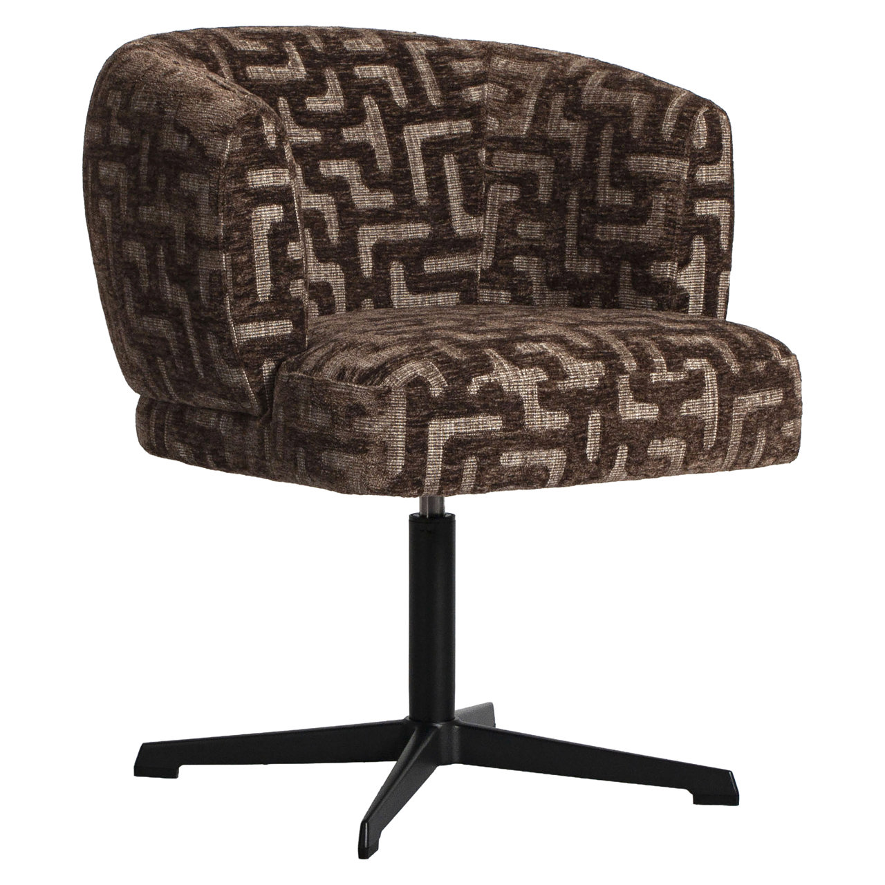 - Eetkamerstoel Dinan brown labyrinth fire retardant swivel