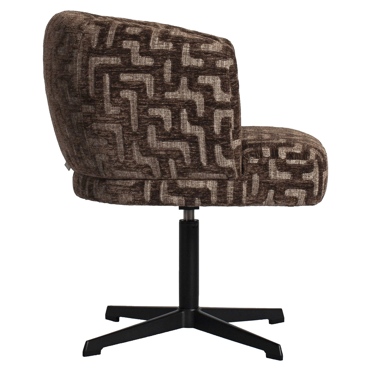 - Eetkamerstoel Dinan brown labyrinth fire retardant swivel