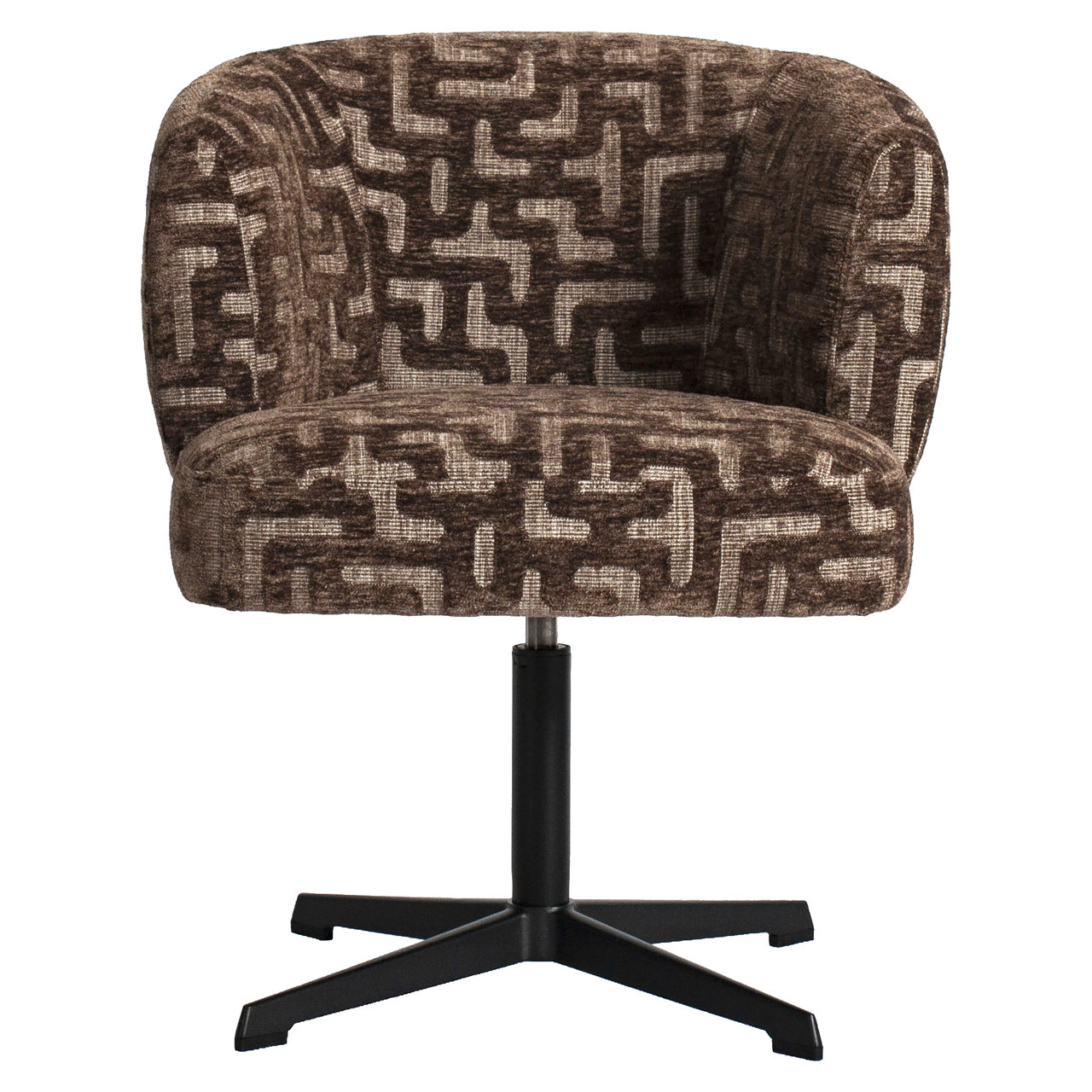 - Eetkamerstoel Dinan brown labyrinth fire retardant swivel