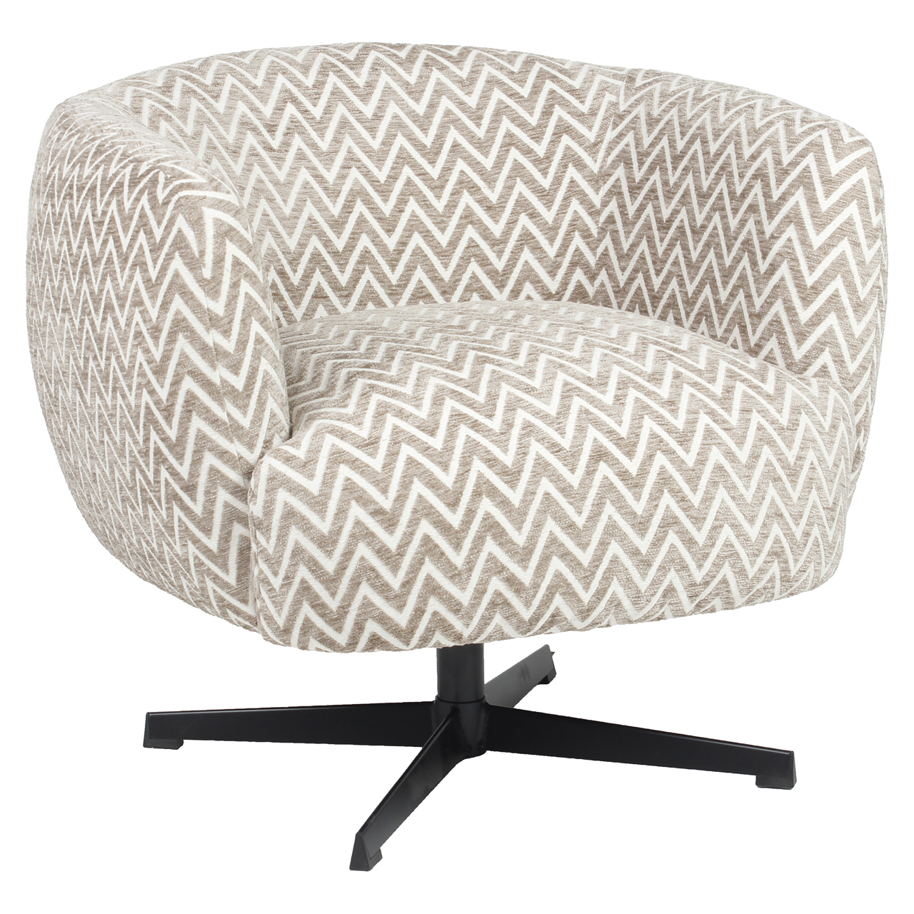 - Lounge stoel Estelle sand chevron swivel