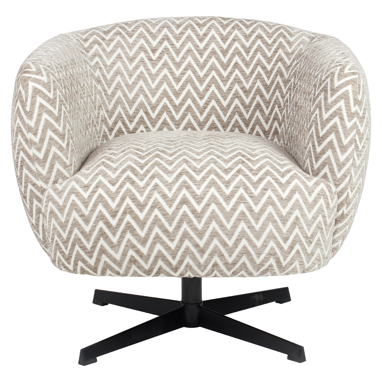 - Lounge stoel Estelle sand chevron swivel