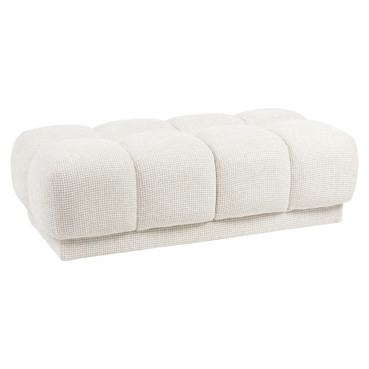 - Poef & Voetenbank Noah beige blockweave