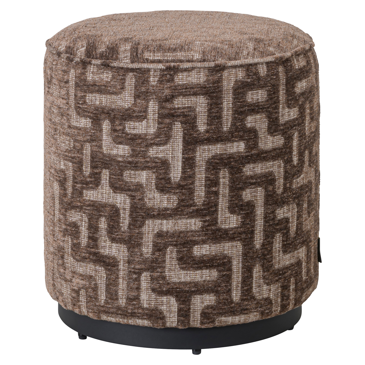 - Poef & Voetenbank Lexie brown labyrinth 45Ø