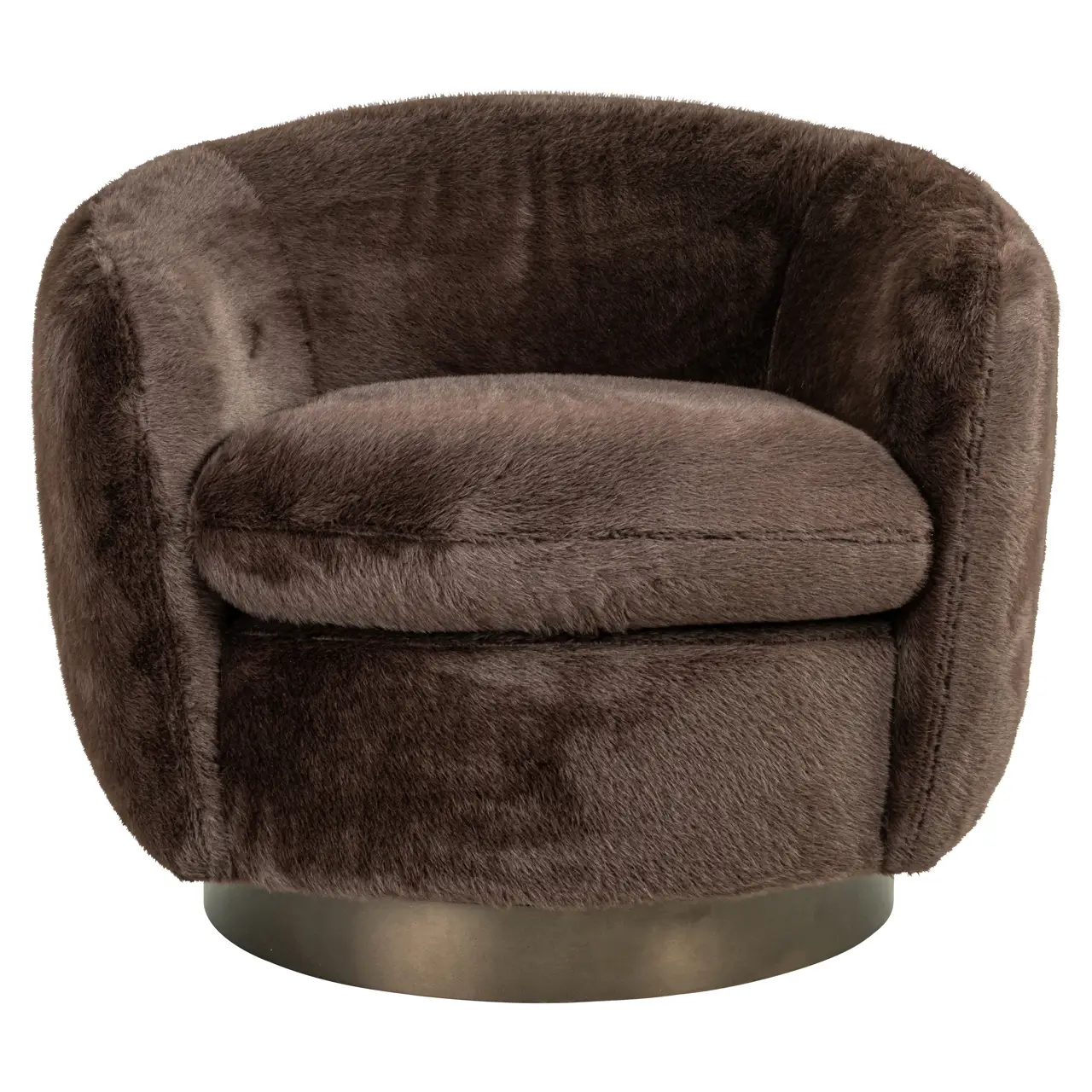 - Lounge stoel Colmar chocolat fluffy swivel