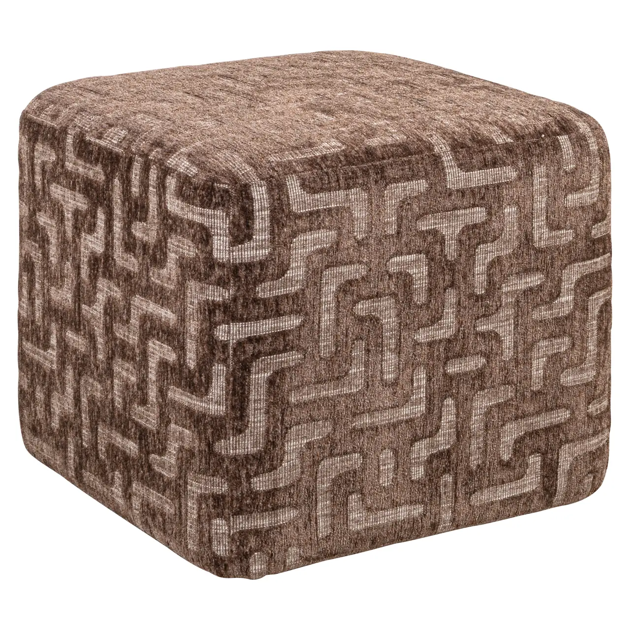 - Poef & Voetenbank Ciela brown labyrinth