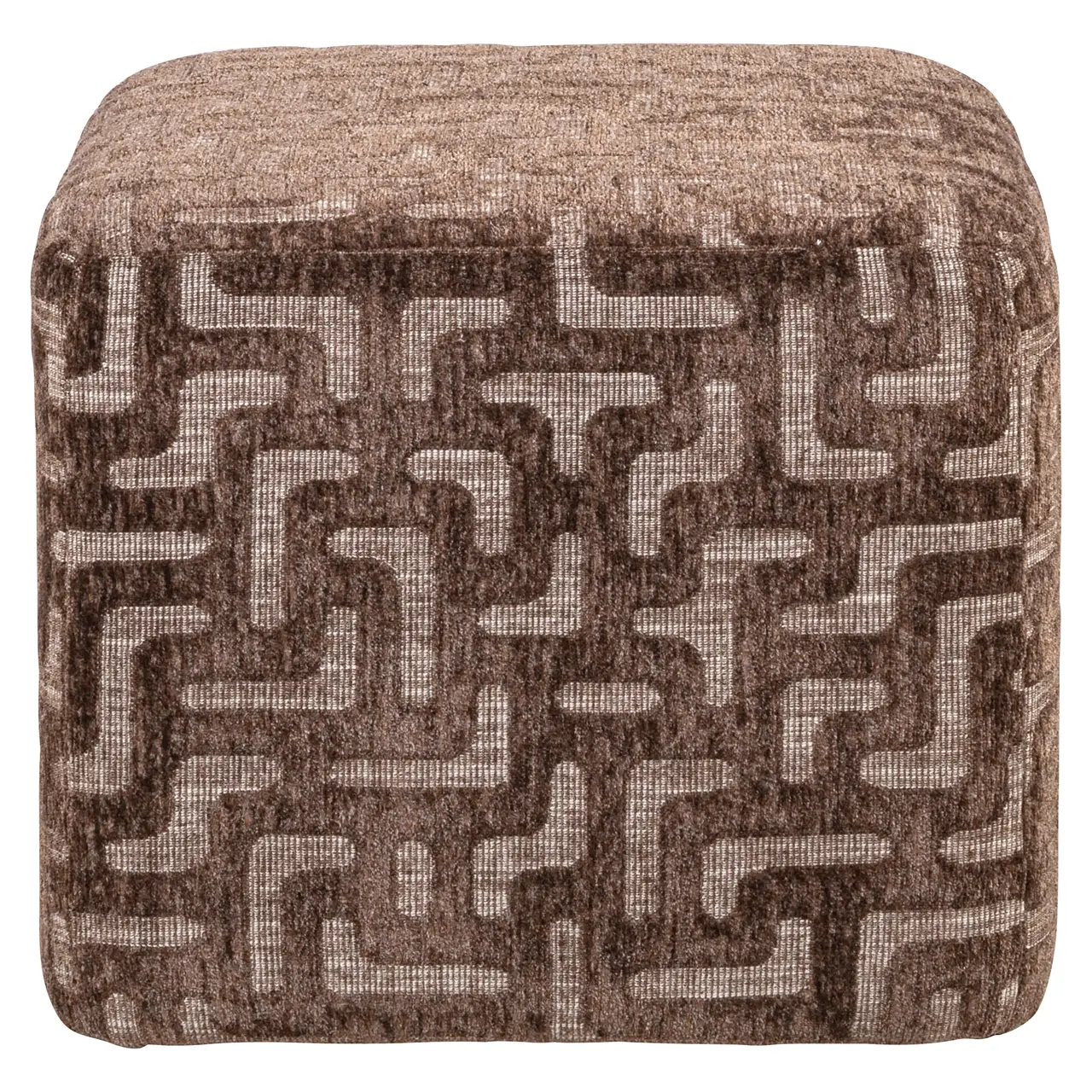 - Poef & Voetenbank Ciela brown labyrinth