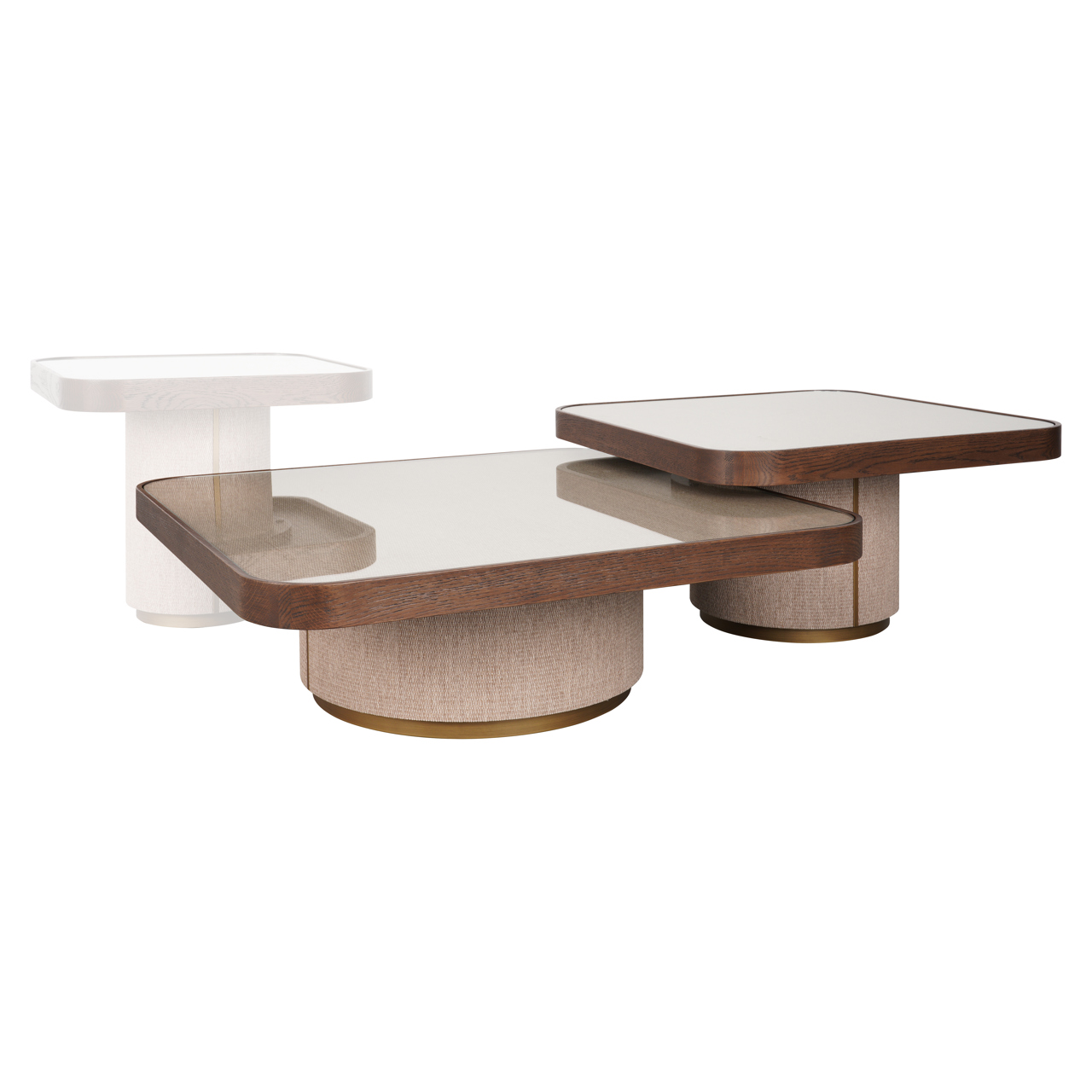 - Salontafel Willox beige including glass (Set of 2)