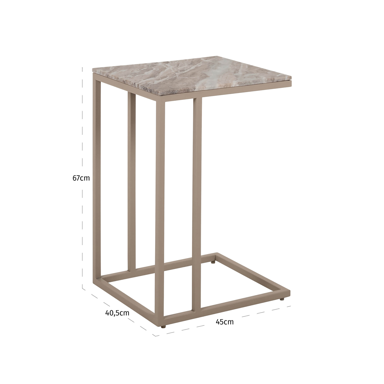 - Bankbijzettafel Fairfax clay