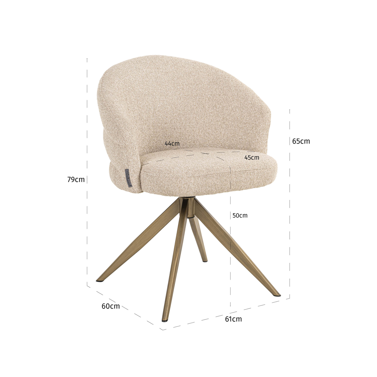 - Eetkamerstoel Zendaya biscotti swivel fire retardant