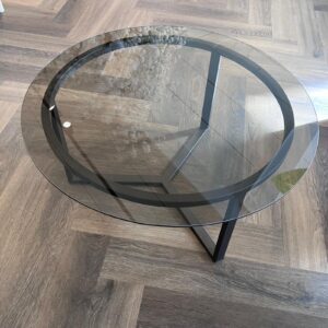 Salontafel rond brons glas outlet1274