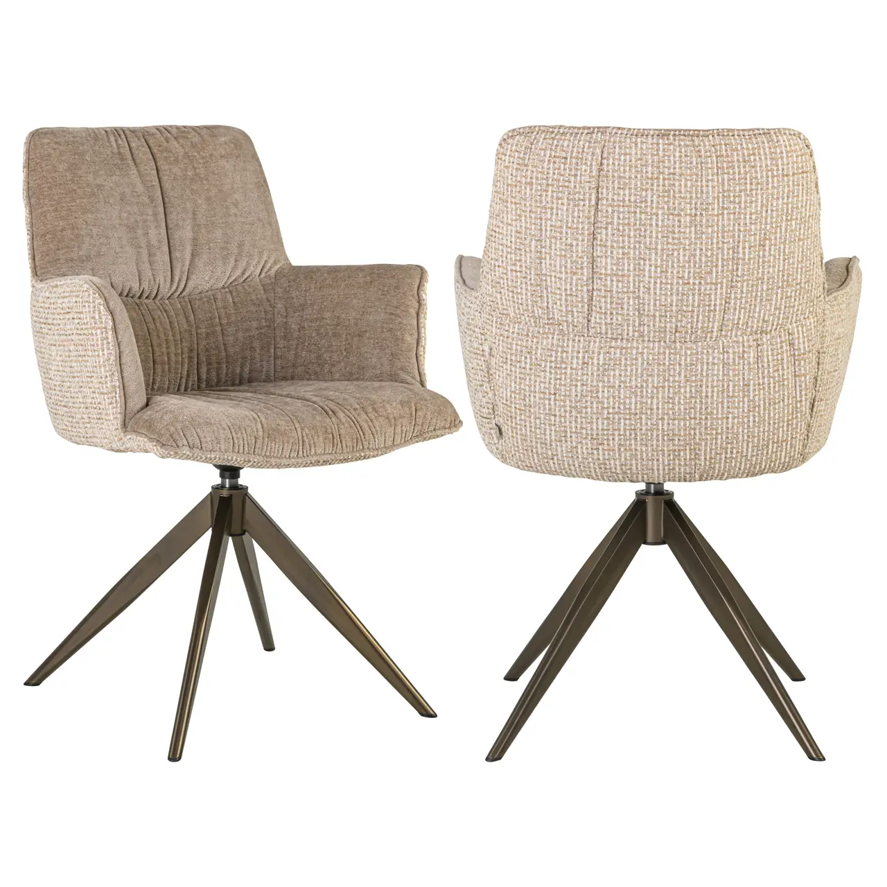 - Eetkamerstoel Chase cream blockweave swivel