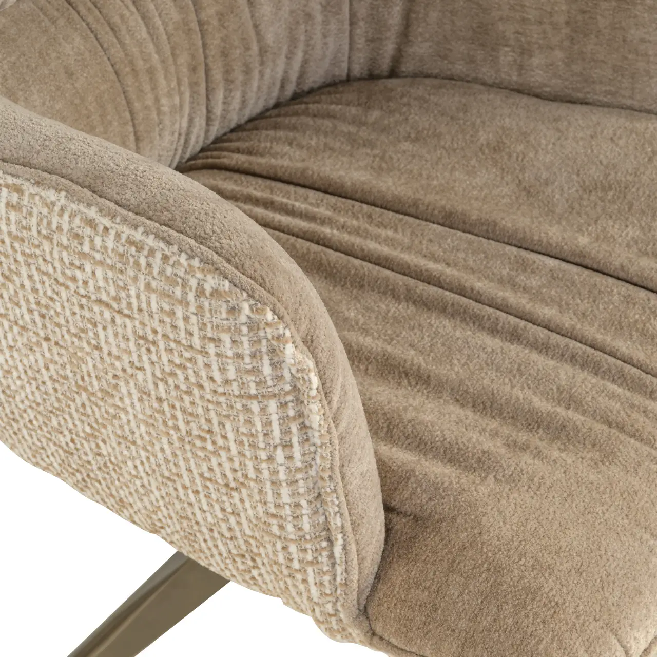 - Eetkamerstoel Chase cream blockweave swivel