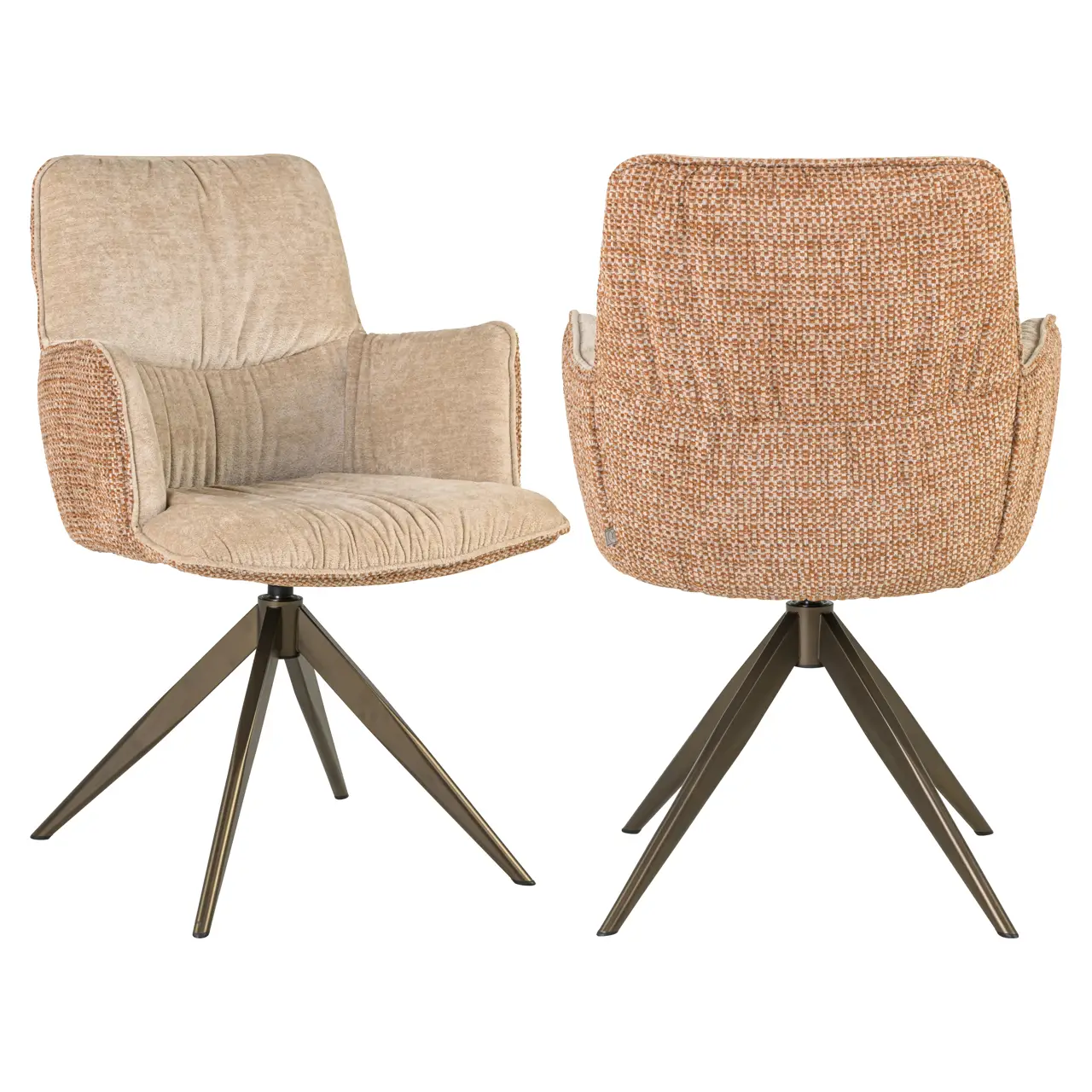 - Eetkamerstoel Chase ginger jacquard swivel